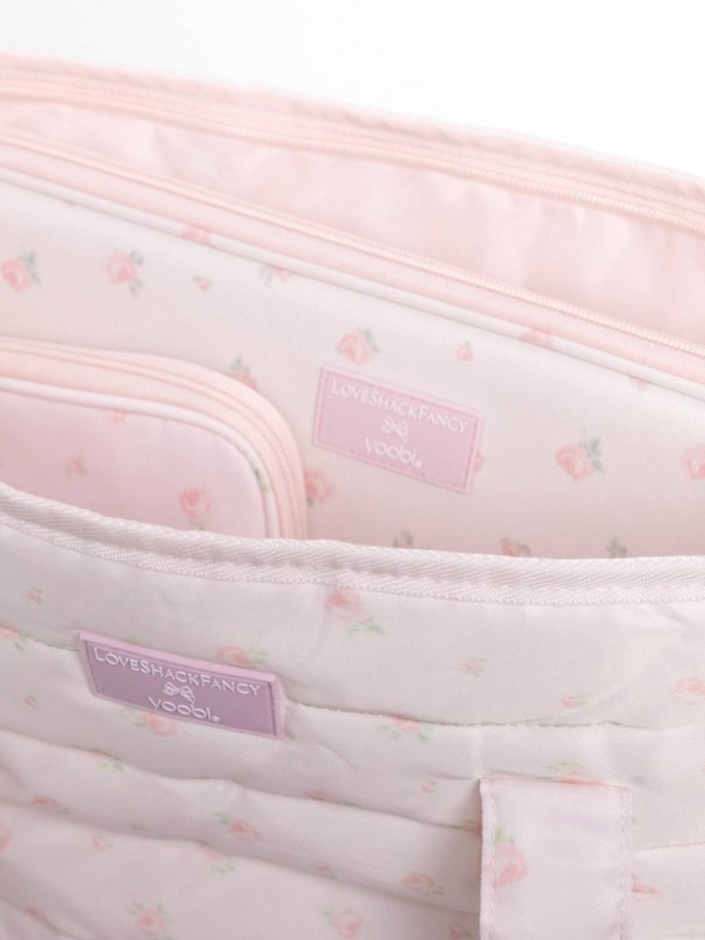 NWT LoveShackFancy Blooming Heirloom Ditsy Quilted Tote Bag Ballet Bloom Pink - Picture 3 of 5